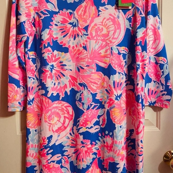 Lilly Pulitzer Noelle Dress Bennet Blue/BAY DREAMIN NWT - Size L - Picture 2 of 7